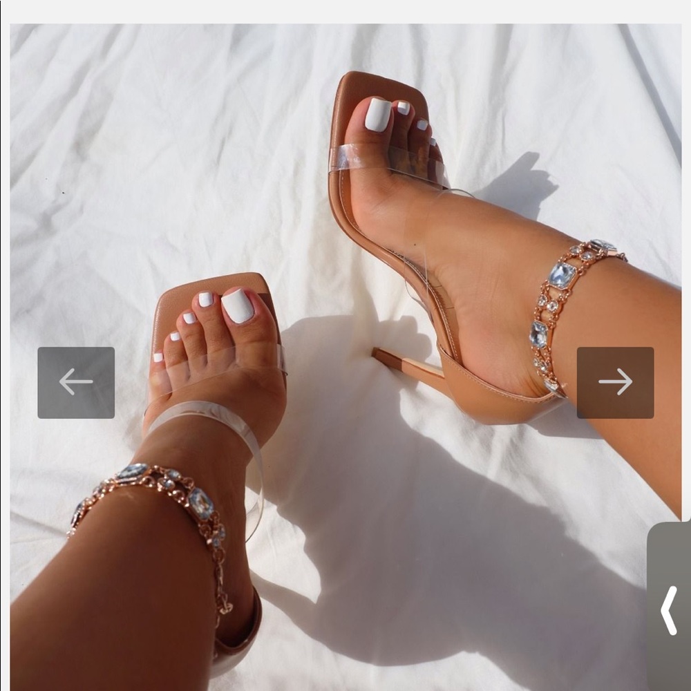 Nude strap heel brand new